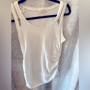 Michael Kors Ruched tank top with zippers Size Medium